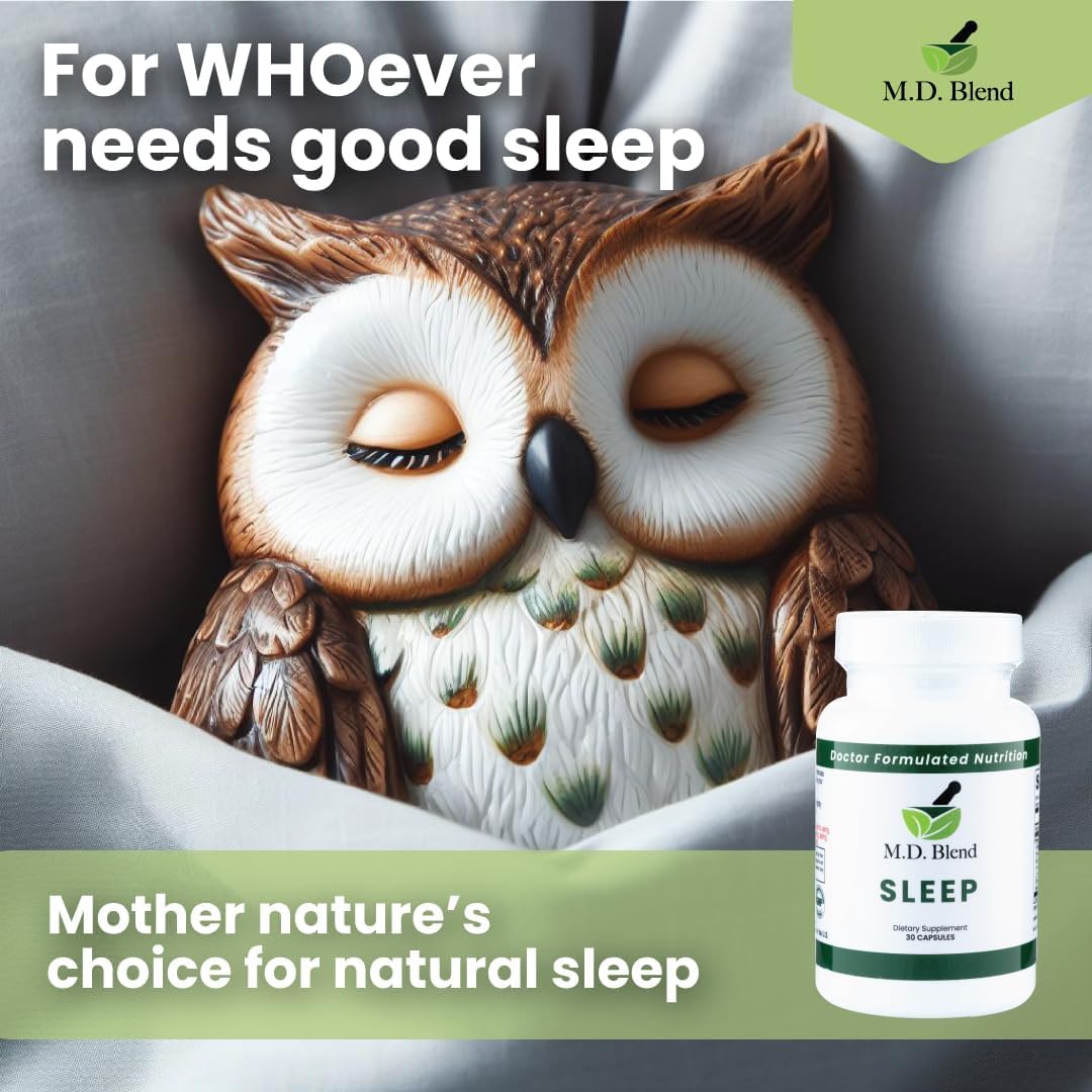 Sleep - Natural Supplement with L-Theanine, Ashwagandha, Magnesium, Valerian Root, Melatonin - Non-Habit Forming Formula for Deep Sleep & Rejuvenating Rest - 90 Capsules