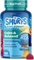 Smurfs Kids Calm Gummies | Calming Gummies for Kids with Lemon Balm & L Theanine | Made with Real Fruit | Doctor Developed | Gelatin Free Non-GMO No Artificial Flavors or Colors | 40 Servings