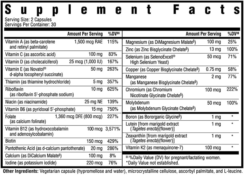 Seeking Health Prenatal Essentials Methyl-Free, Folate, Vitamin B12, Methylation Support, Multivitamin to Support Fertility, Conception, Pregnancy and Breastfeeding, Vegetarian (60 Capsules)