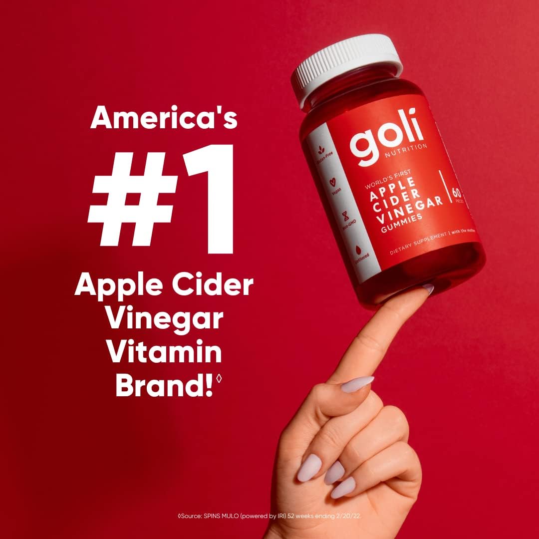 Goli Apple Cider Vinegar Gummy Vitamins - 300 Count - Vitamin B12, Gelatin-Free, Gluten-Free, Vegan & Non-GMO
