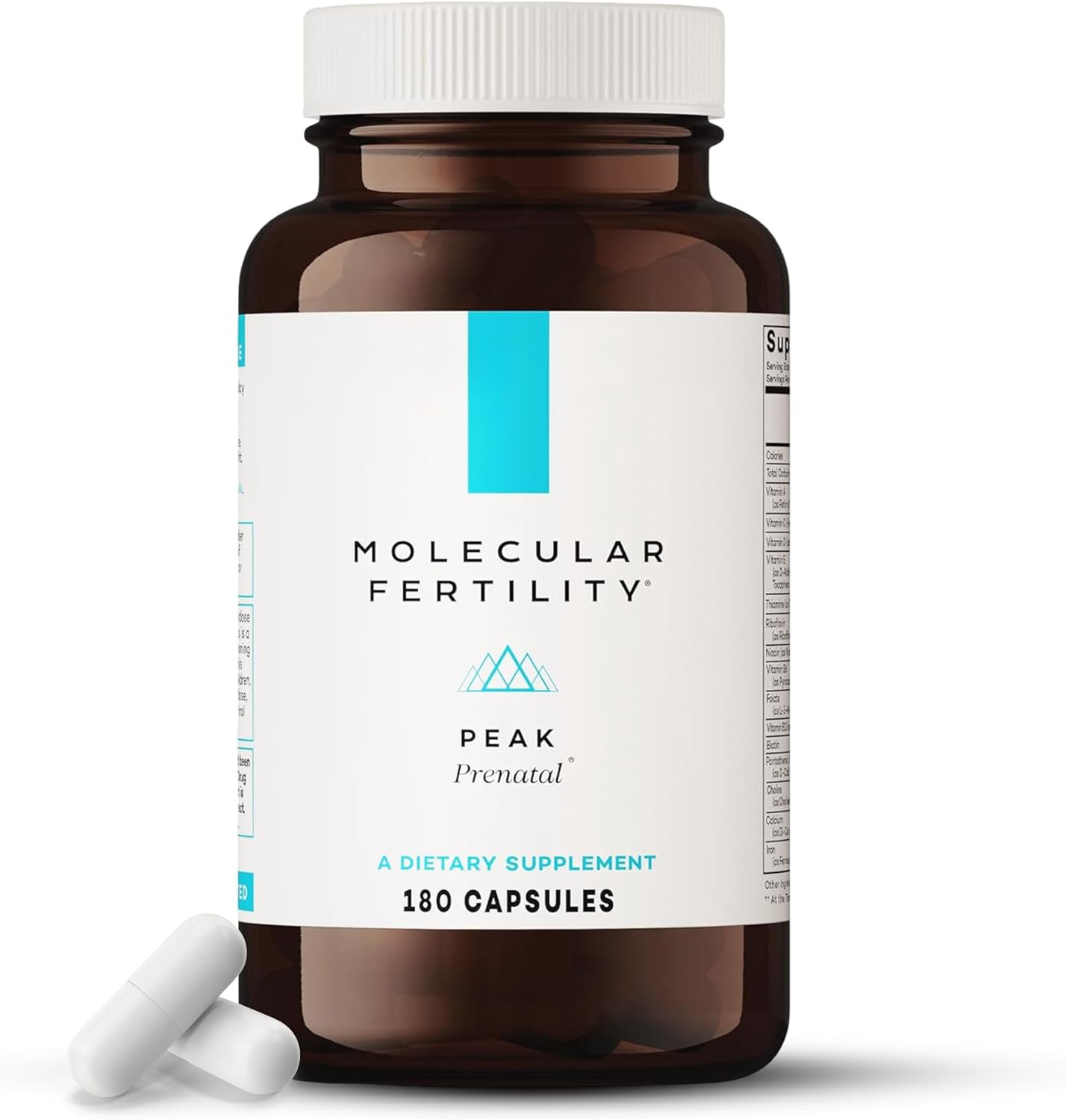 Peak Prenatal - Doctor Formulated Prenatal Vitamins for Women - Choline, Methylated Folate, Vitamin D, Iron, Probiotics - Comprehensive Pregnancy Supplement - 30 Day Supply