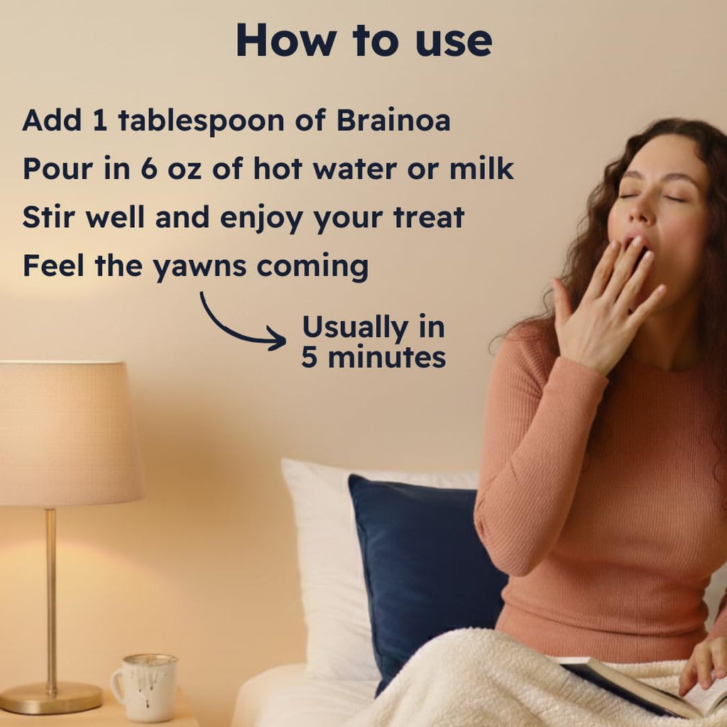 Brainoa Sleep Cocoa for Chocolate Lovers – With Magnesium Glycinate, Ashwagandha, Reishi Mushroom & L-Theanine – Bedtime Sleep Aid Drink for Adults – No Melatonin, Added Sugar, or Artificial Flavors