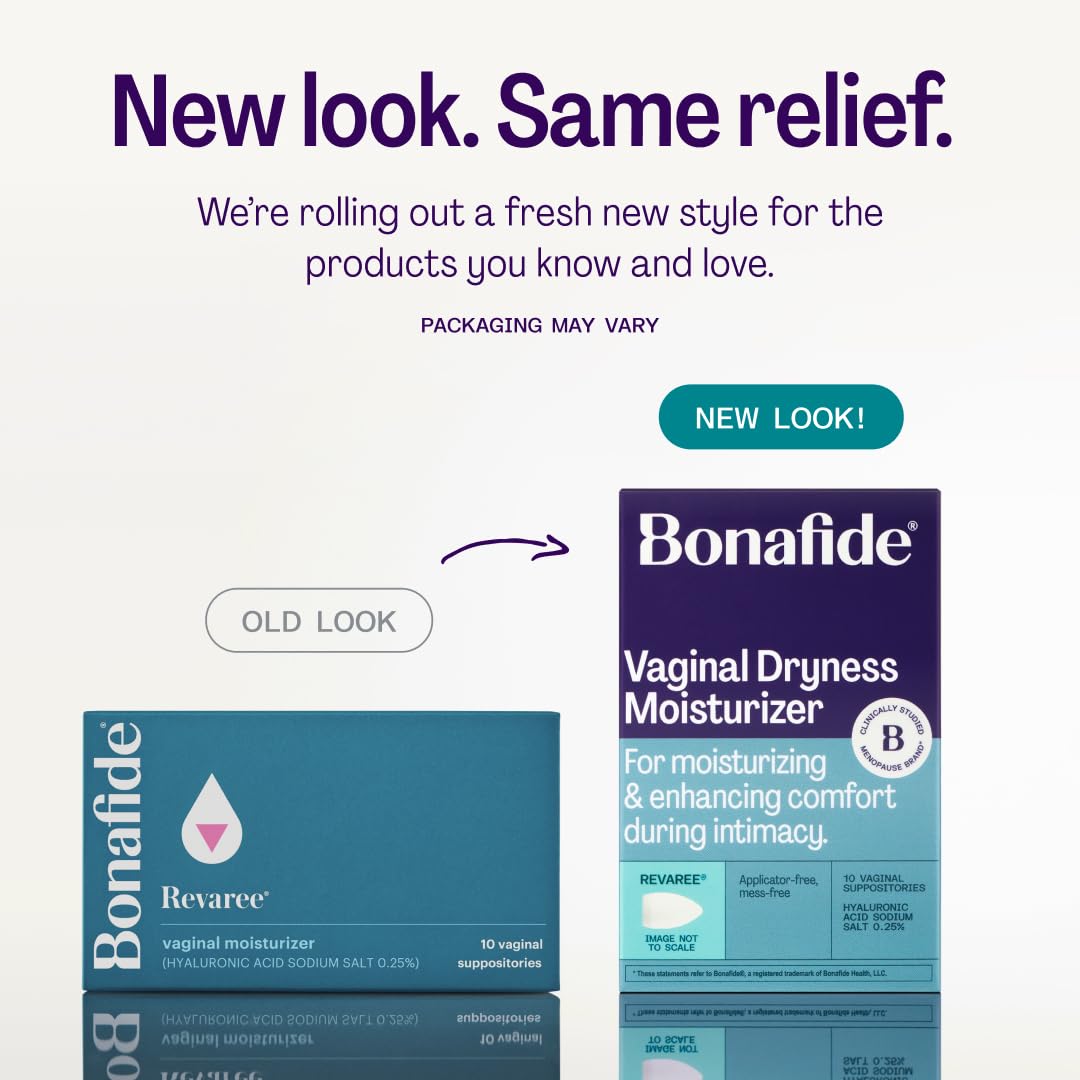 Revaree Plus by Bonafide. Vaginal Moisturizer with 10mg Hyaluronic Acid & Soothing Sweet Almond Oil. — 1-Month Supply (10 Inserts)