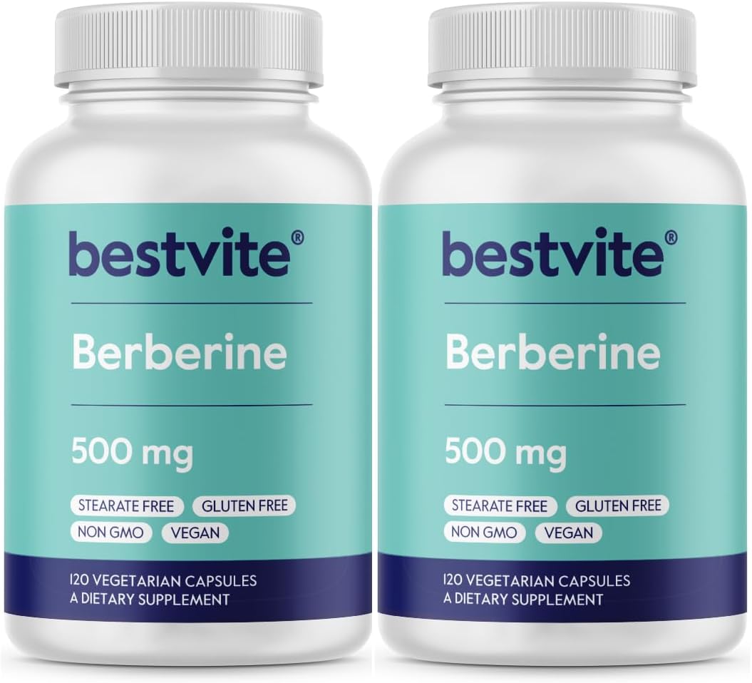 Berberine 500mg (240 Vegetarian Capsules) (2-Pack) - No Fillers - No Stearates - No Flow Agents - Vegan - Gluten Free - Non GMO