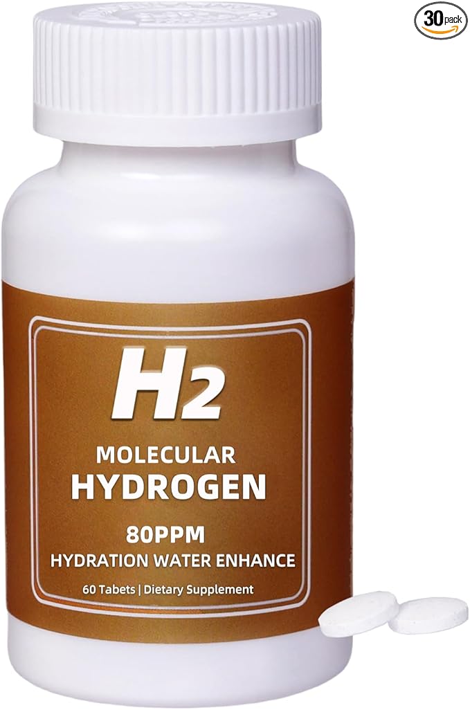 Hydrogen Water Tablets 8 PPM for Drinking Water, H2 Molecular Hydrogen Tablets Magnesium Supports Healthy Aging, Cellular Energy & Brain Health Organic Cayenne Boost