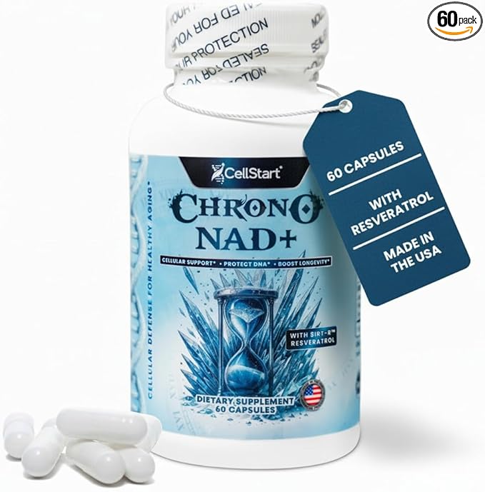 NAD+ Resveratrol Supplement 60 Capsules of 500mg | Anti Aging & Cellular Support Supplements for Women & Men - NAD Supplement Made in USA, (1-Month Supply)