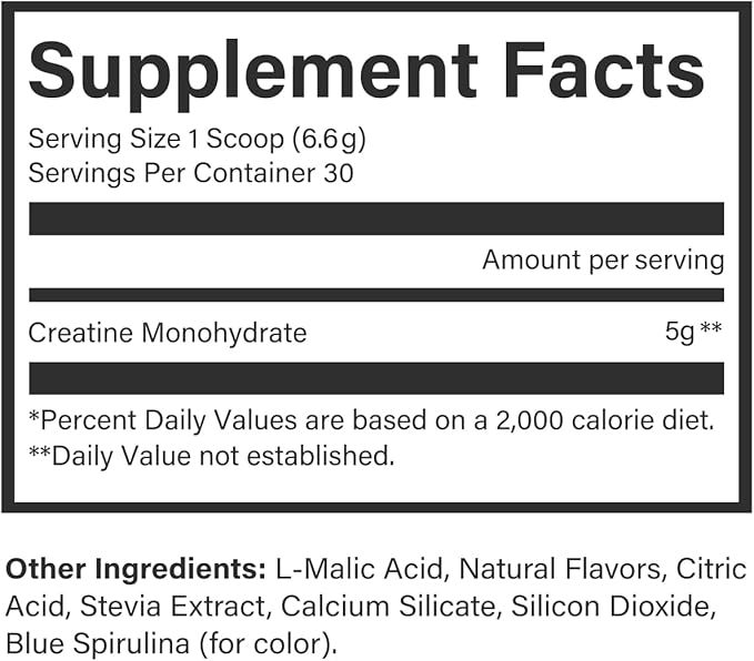 Beam Creatine Powder, Third Party Tested, Micronized Creatine Monohydrate Supplement, Creatine for Women and Men, Muscle Strength, Recovery, Health and Wellness Gift, 30 Servings, Blue Raspberry