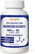 Magnesium Glycinate 1000mg - High Absorption chelated Magnesium Supplement - Supports Relaxation, Restful Sleep, Muscle Function & Bone Health - 180 Capsules - Vegan, Non-GMO
