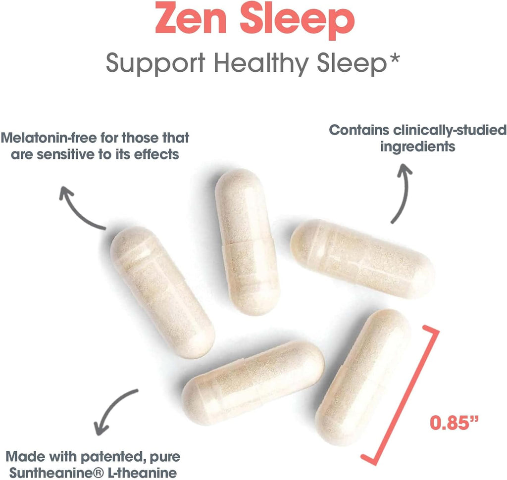 Allergy Research Group Zen Sleep - GABA L-Theanine Sleep Supplement for Adults with P5P, 5-HTP, and Vitamin B6, Natural Aid for Calm, Restful REM - 60 Vegetarian Capsules
