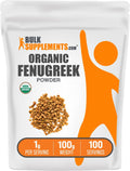 BulkSupplements.com Organic Fenugreek Powder - from Organic Fenugreek Seeds, Trigonella foenum-graecum - Gluten Free, 1g per Serving, 100g (3.5 oz) (Pack of 1)