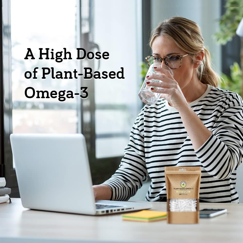 DSO Vegan Omega 3 Algae Supplement - 180 Capsules - Plant Based Fish Oil Alternative - EPA & DHA Supplements - Algae Omega 3 Fatty Acids Supplement - Eco-Friendly Packaging - Made in The USA