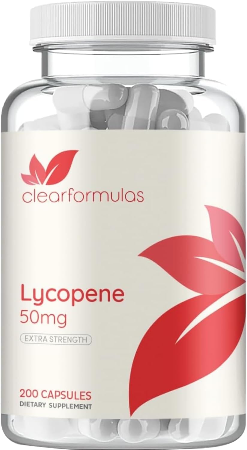 Tomato Based Lycopene Supplement - Extra Strength Lycopene 50mg Non-GMO Super Potent Antioxidant and Carotenoid Heart and Prostate Health Supplement for Men - Made in a cGMP US Lab (200 Servings)