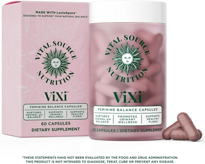 Vital Source Nutrition - ViXi - Feminine Balance Capsules - Vaginal Wellness & pH Support - with LactoSpore, Cranberry + Pineapple Fruit Powder -Supports Urinary Wellness & Healthy Flora -30 Servings