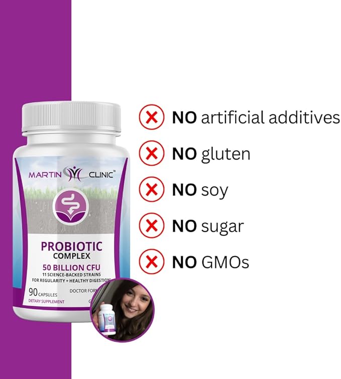 Probiotic for Gut Health & Immune Support — Daily Digestive Balance, Bloating Relief & Better Nutrient Absorption — 60 Capsules