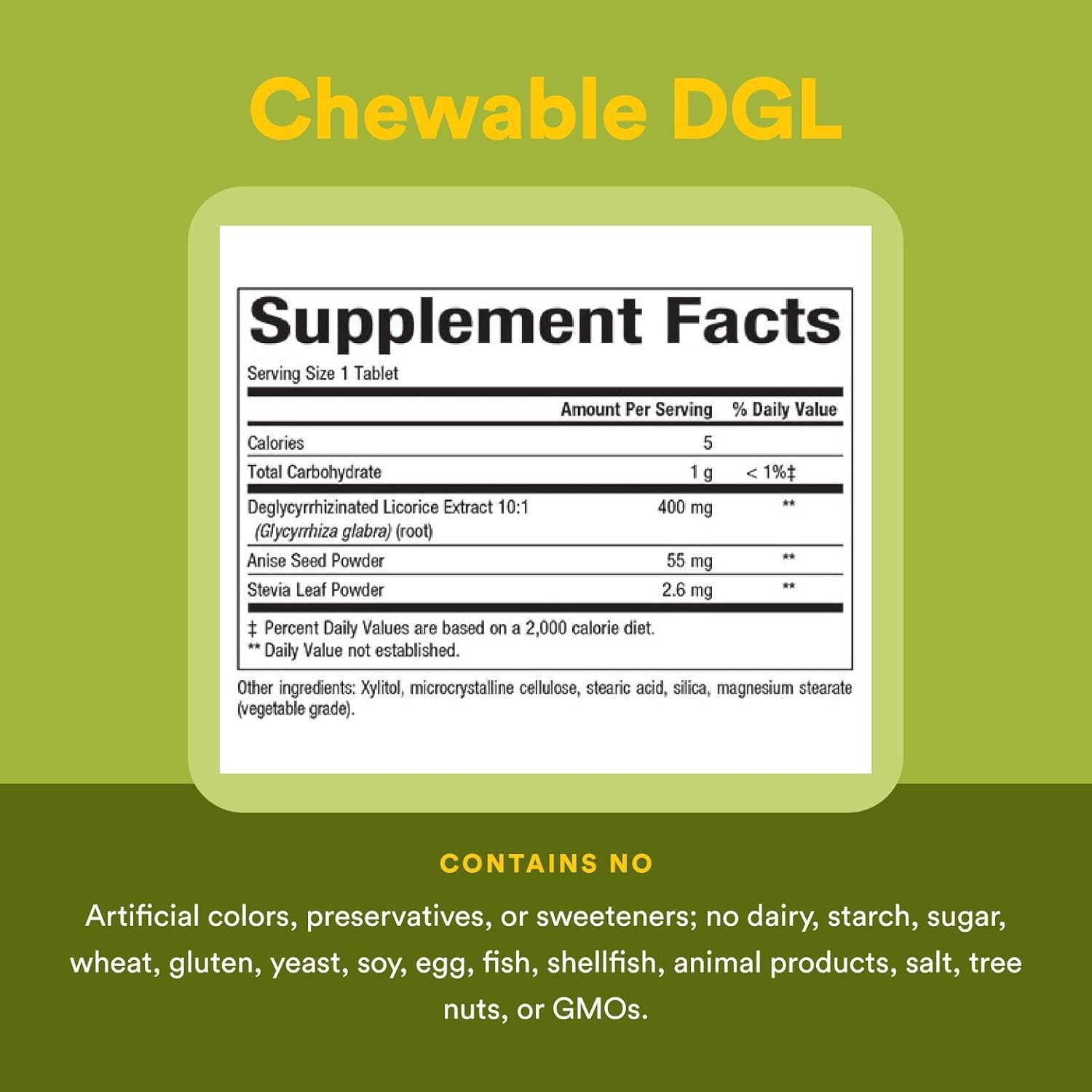 Natural Factors Chewable DGL 400 mg, Licorice Extract for Healthy Digest, 180 Chewable Tablets
