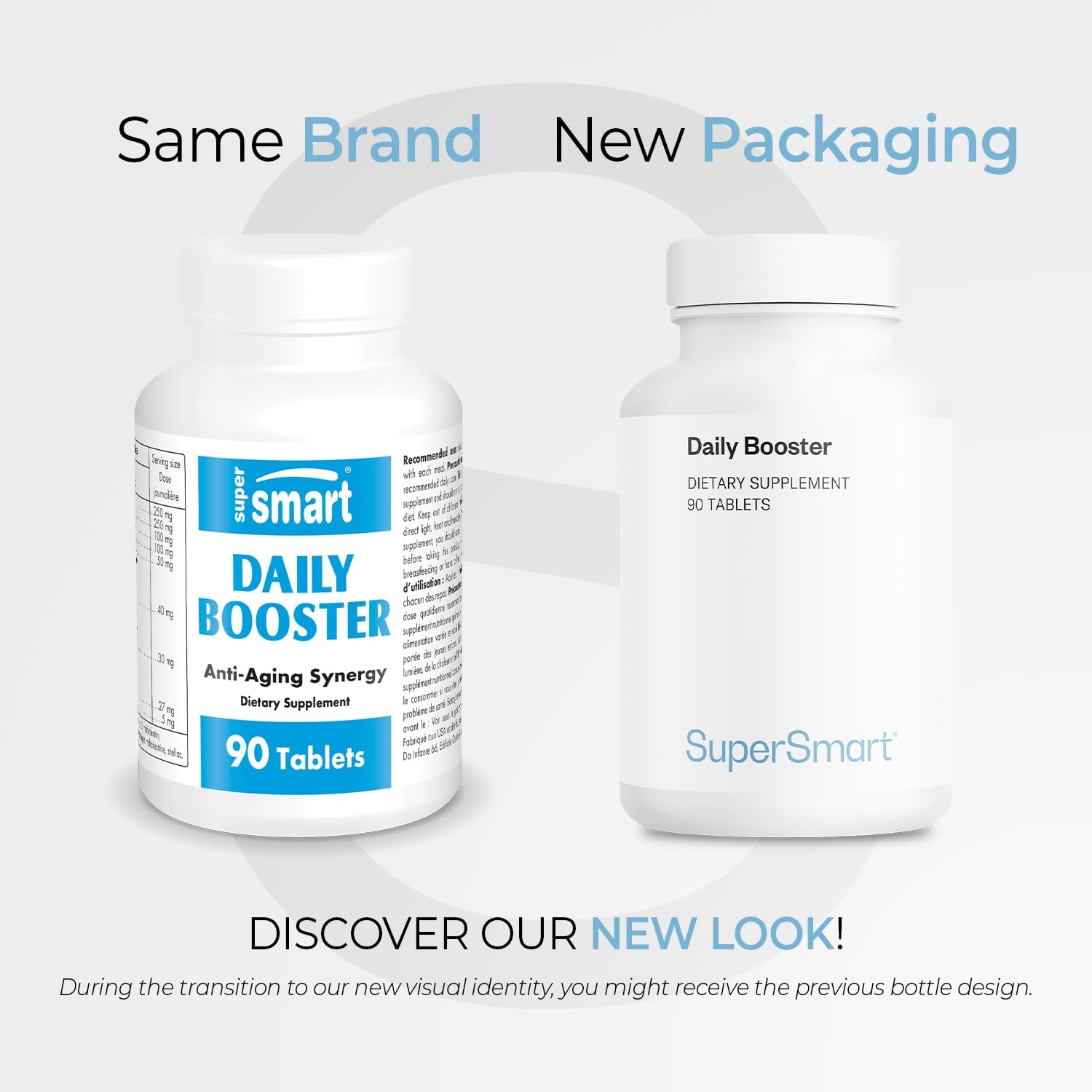 SUPERSMART - Daily Booster - with PQQ, Acetyl L-Carnitine & R-Lipoic Acid - Boost Your Daily Multivitamin Supplement | Non-GMO & Gluten Free - 90 Tablets
