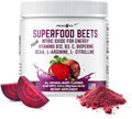 Superfood Beets Powder, 10.59oz 40 Servings - Beetroot Powder Organic Beet Root Blend with Green Tea & Berry Flavor, Non-GMO, Plant-Based Drink Mix