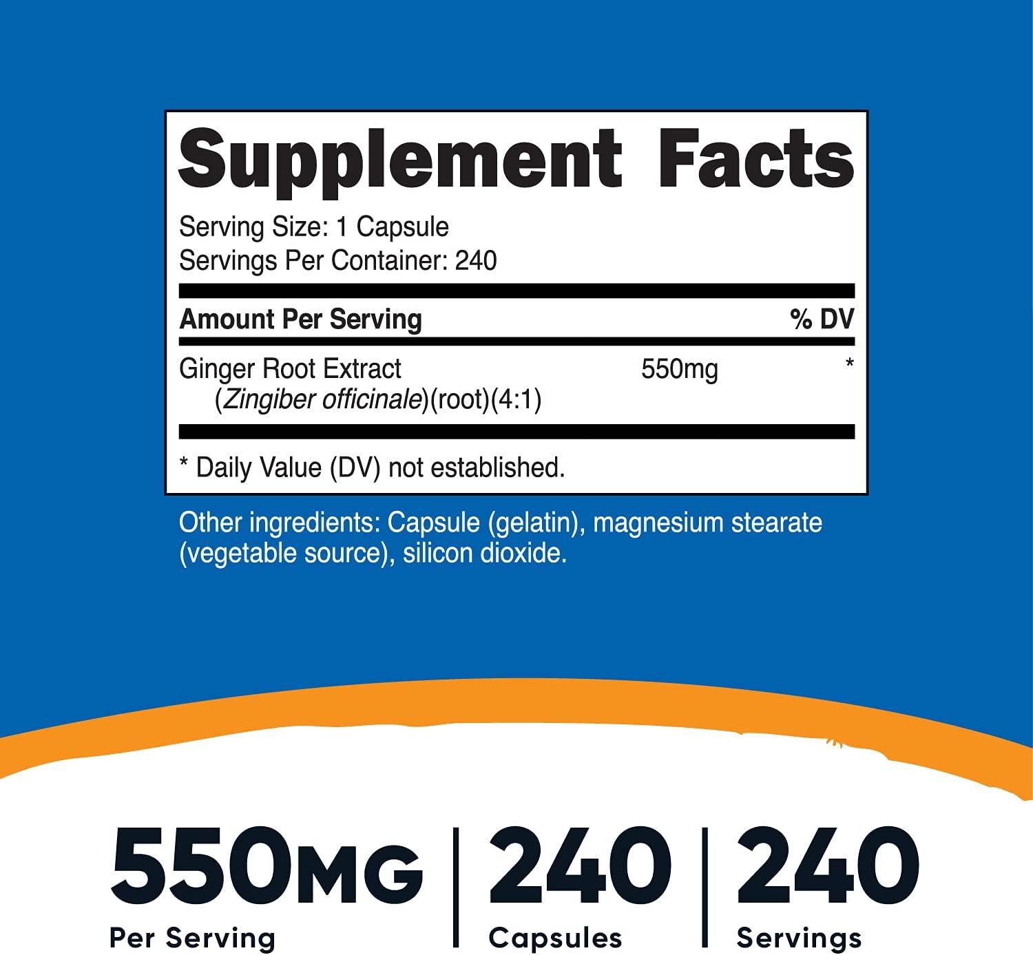 Nutricost Ginger Root Extract 550mg, 240 Capsules (2 Bottles)