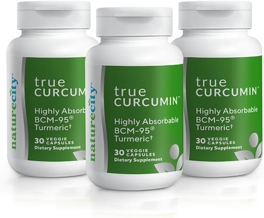 NatureCity True-Curcumin Turmeric Supplement | Non-GMO Tumeric and Curcumin 500mg Curcuma Capsules Vitamin Supplements | Up to 700% Increase in Absorption (90 Day Supply) | Supports Joints