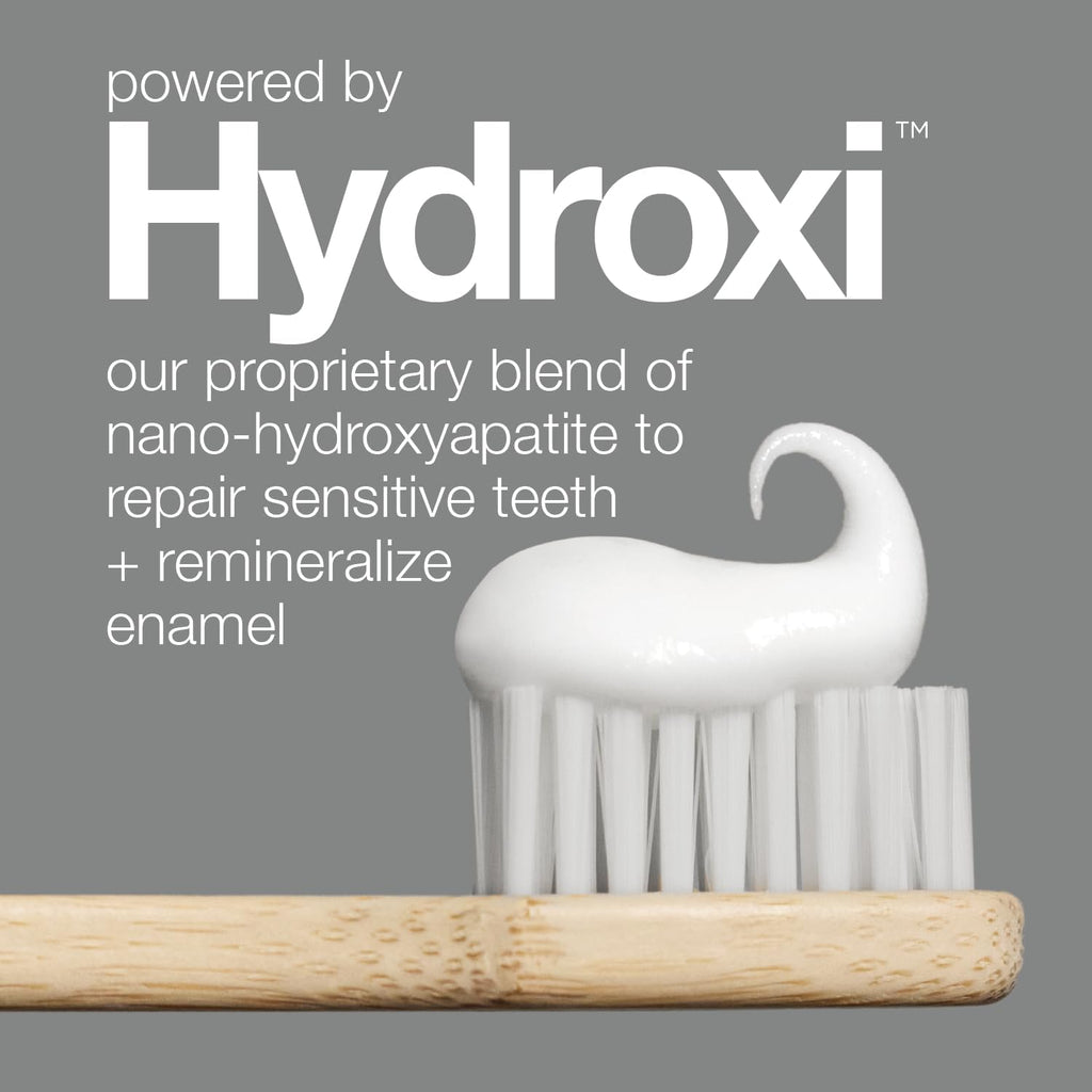 Davids Hydroxi™ Fluoride Free Nano Hydroxyapatite Toothpaste for Remineralizing Enamel & Sensitive Relief, Whitening, Antiplaque, SLS Free, Natural Peppermint, 5.25oz, Made in USA (3 Pack)