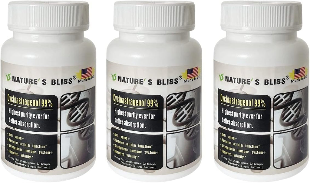 Telomere Supplements Cycloastragenol 10mg 99%, Supports Anti-Aging Telomerase Activation, Stomach Acid Protected and Super-Absorption, Telomere Lengthening Supplements, Made in USA, 90caps