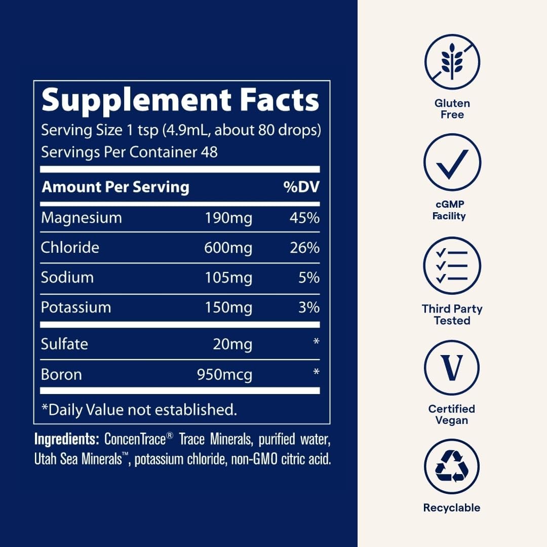 Trace Minerals 40,000 Volts - Concentrate Supplement Drops for Electrolyte Support - Support Muscle Health & Vitality - Workout Drink to Aid Hydration - 8 fl oz (Pack of 3) (144 Servings)