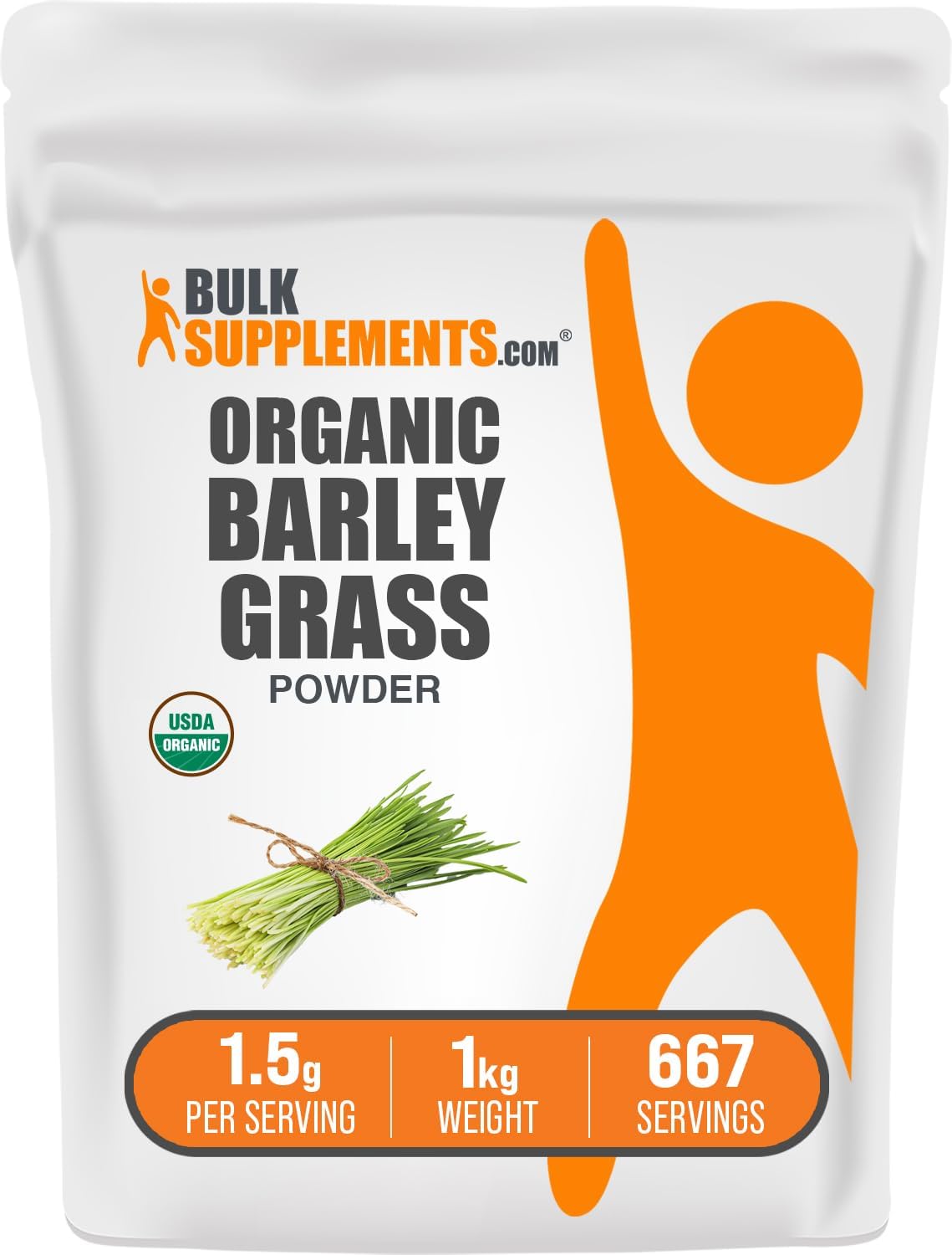 BulkSupplements.com Organic Barley Grass Powder - Green Superfood Powder, Herbal Supplement - Vegan-Friendly, 1.5g per Serving, 5kg (11 lbs) (Pack of 5)