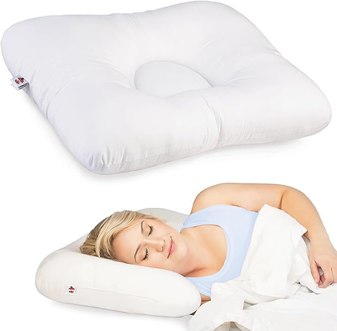 Core Products D-Core Cervical Neck Pillow - Extra Firm Orthopedic Support for Neck Discomfort, Back Sleepers, Dual Neck Rolls, Cervical Alignment, Full Size, Assembled in USA