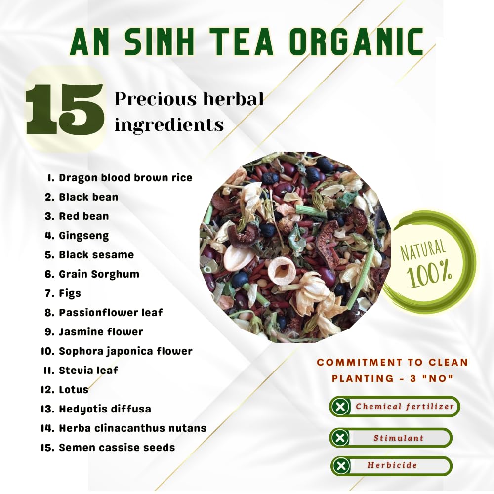 An Sinh Tea Herbal Tea Variety Pack - Liver Detox Tea - Sleep Tea For Bedtime - 60 cups - Non Caffeinated, Relax, Reduce Cholesterol, Migraine, Fatigue, Stress, Promoting Sleep