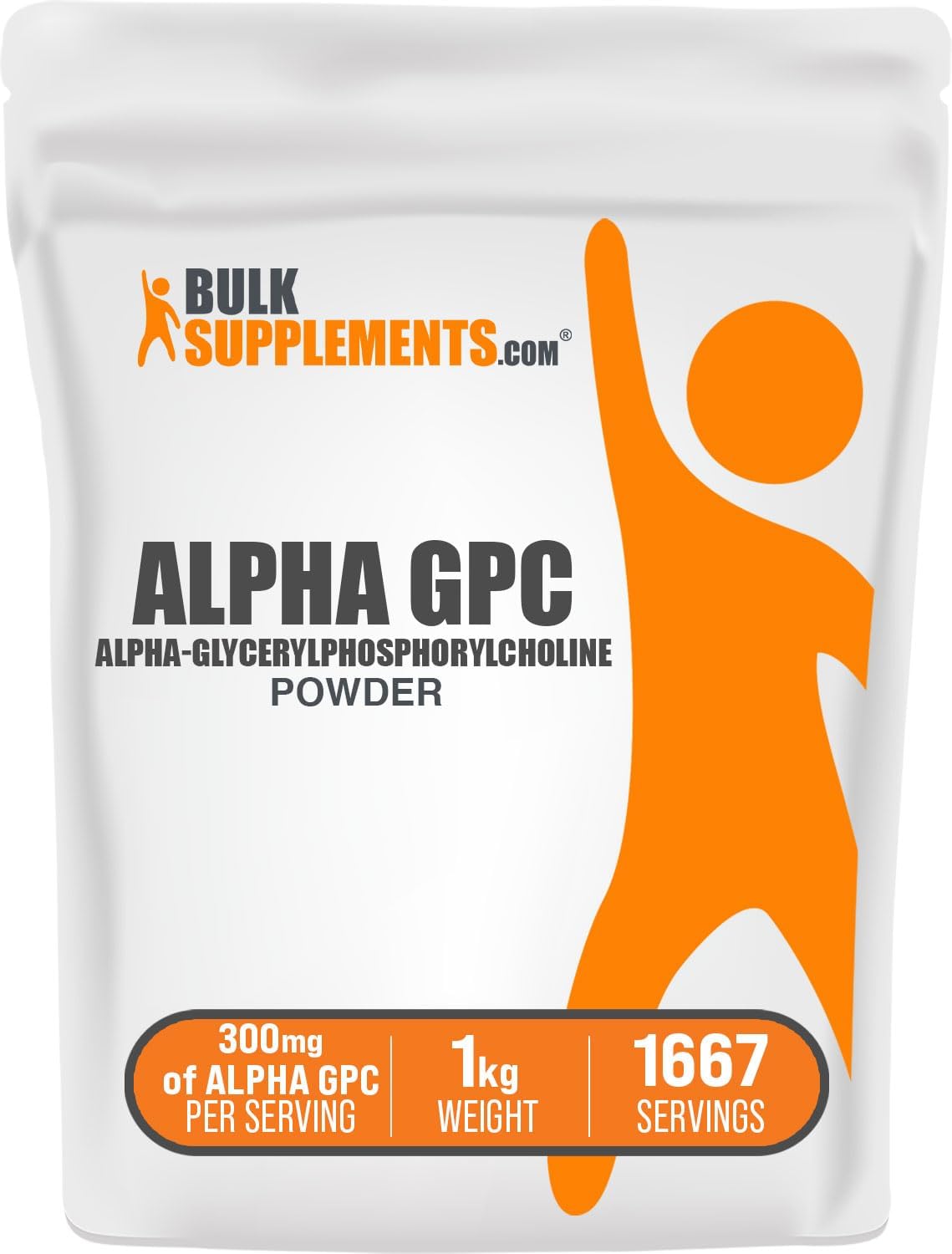 BulkSupplements.com Alpha GPC Powder - Choline Supplements, Alpha GPC 300mg - Acetylcholine Supplements, Unflavored & Gluten Free, 600mg per Serving, 5kg (11 lbs) (Pack of 5)