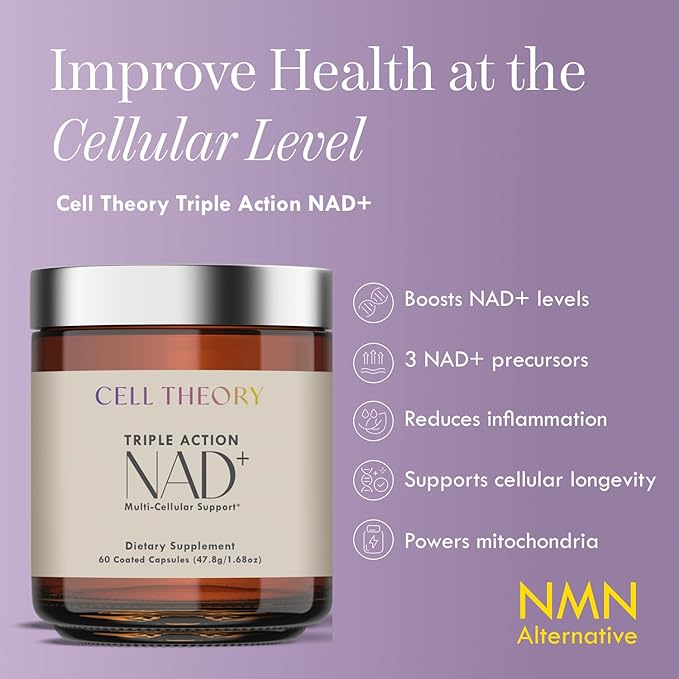 NAD+ Supplement – Triple Action Liposomal NAD+ & NADH Formula for Cellular Energy, Mitochondrial Support, and Longevity, Developed by Dr. Halland, 60 Capsules (30-Day Supply)