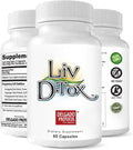 Liv D-Tox - 3-Pack 180 Capsules Total - Liver Detox and Cleanse Support Health Supplement, with Turmeric Root Extract, Milk Thistle, Astragalus, Wasabi Root, and Asparagus (3)