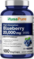NusaPure Blueberry Concentrate 20,000mg - 180 Veggie Powder caps (Extract 30:1, 100% Vegetarian, Non-GMO)