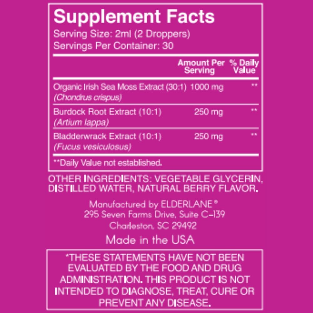 Elderlane Berry Flavored Sea Moss Drops