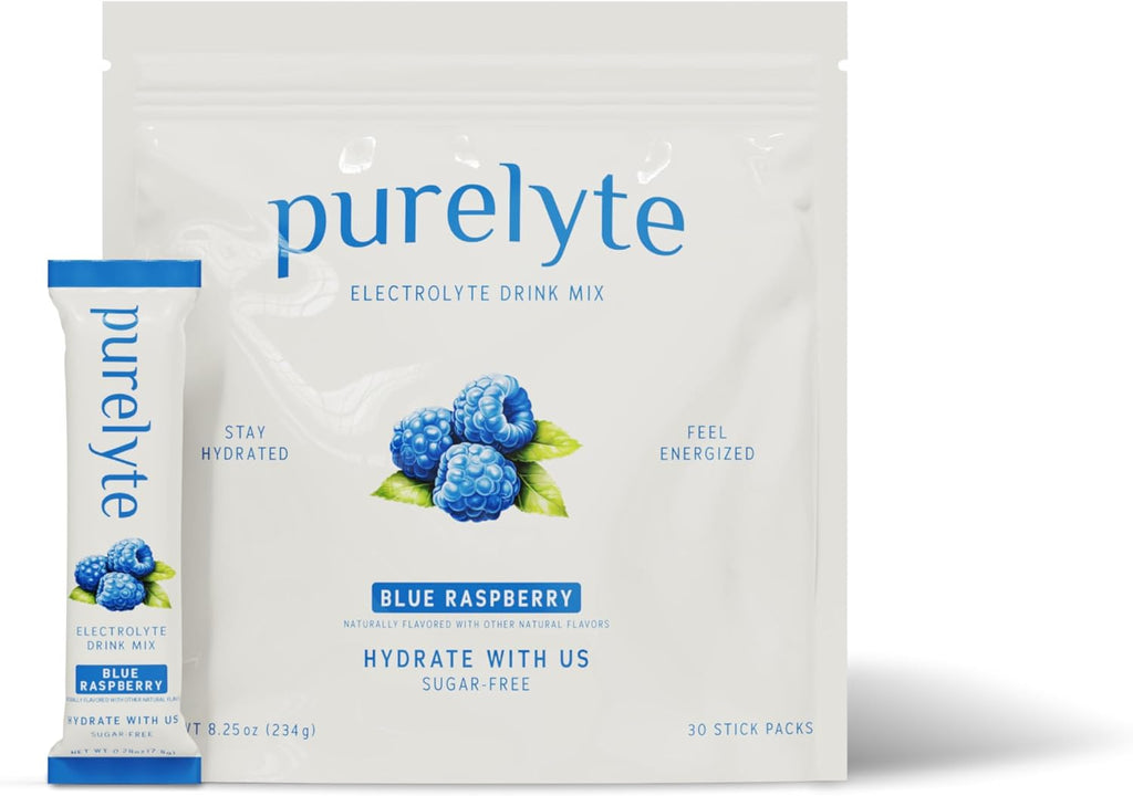 Electrolyte Drink Mix – Sugar-Free Hydration Powder Packets – Clean Electrolytes with Trace Minerals – Keto, Vegan, Gluten-Free – No Artificial Sweeteners – 30 Sticks – Blue Raspberry