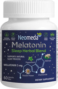Melatonin Sleep Herbal Blend - Natural Sleep Support for Restful Nights with Melatonin 5mg & Calming Herbs - Drug-Free Dietary Supplement, 60 Capsules, 60-Day Supply