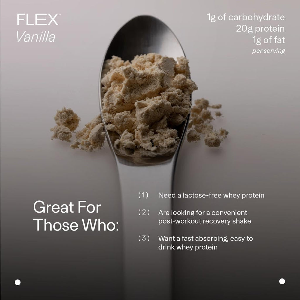 LTH Flex Whey Protein Isolate - Trusted by Life Time Fitness Members - Lactose-Free Protein Powder - NSF Certified for Sport - Low Fat, No Added Sugar & Low Carb - Vanilla (30 Servings)