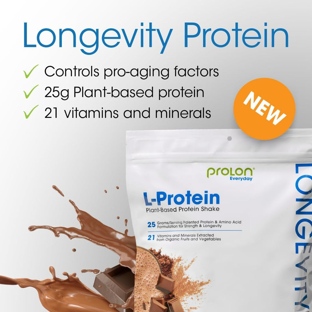 Prolon Longevity Plant Based Protein Powder | Muscle Synthesis & Repair, Healthy Aging, Boost Performance | Vitamins, Gluten Free, Amino Acids | 25g of Protein | Chocolate and Berry, 24 Packets