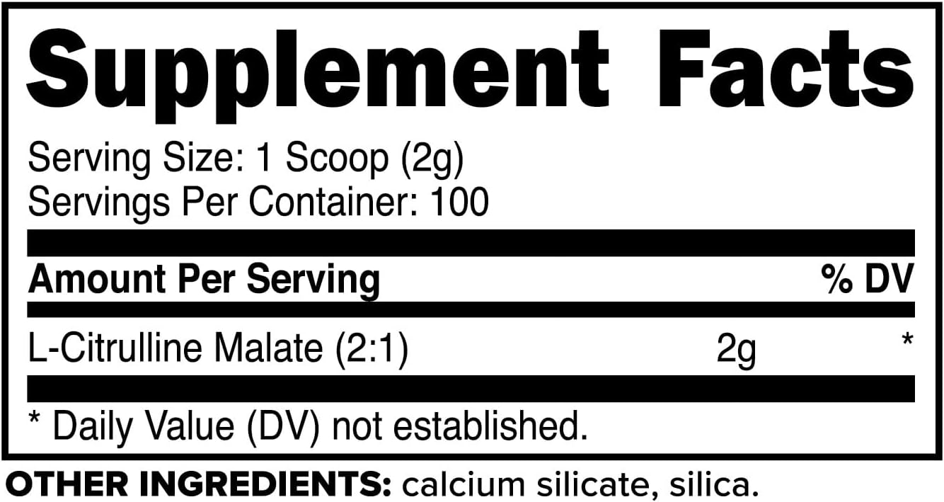 PrimaForce L-Citrulline Malate Powder, Unflavored Pre Workout Supplement, 200 grams - Boosts Energy, Aids Recovery, Enhances Strength Performance – Vegan, Non-GMO