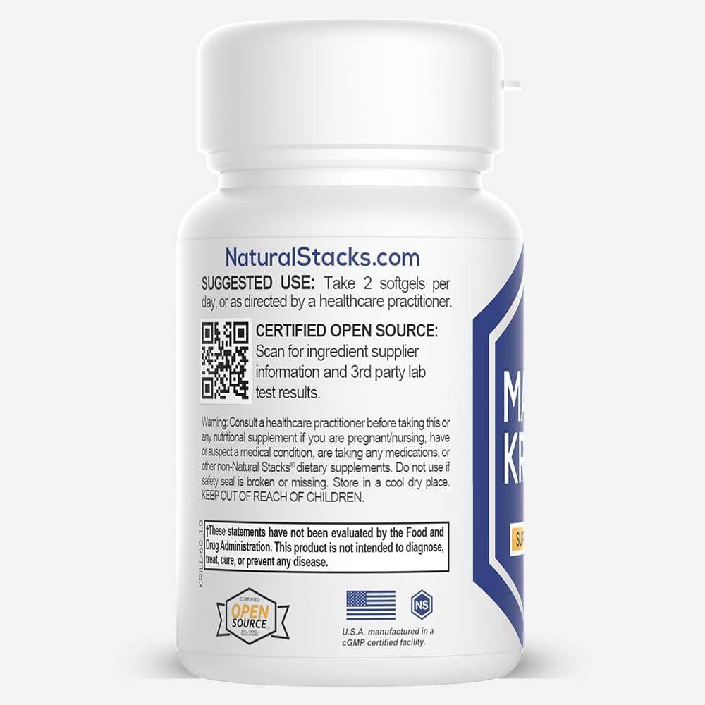Antarctic Krill Oil Supplement - DHA EPA Omega 3 Supplement with Antioxidant Astaxanthin - Omega 3 Fish Oil to Support Brain, Heart & Joint Health - 60 Krill Oil SoftGels
