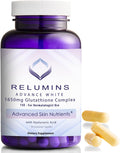Relumins 1650mg L-Glutathione Complex with Hyaluronic Acid, Alpha Lipoic Acid, Rose HIPS, Vitamin E & Riboflavin – Antioxidant Support, Skin Hydration & Wellness – 90 Veggie Capsules