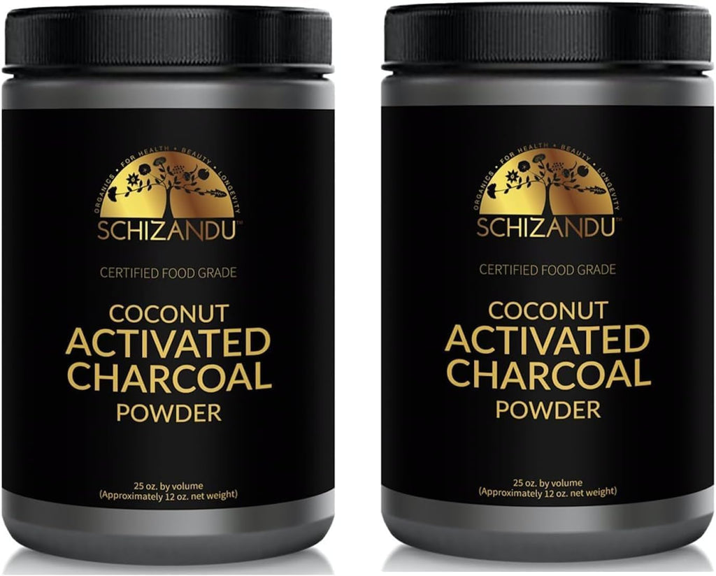 Organic Charcoal Powder Activated Charcoal Natural, Vegan, Organic, GMO Free - Large Bottle 25 oz Powder - 2pack
