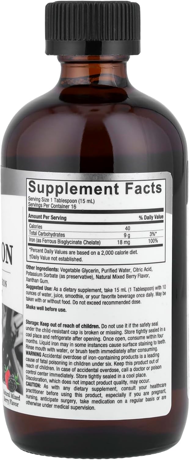 Nature's Answer Gentle Iron 8 Ounce Liquid | Supports Red Blood Cells | Supports Iron Levels | Gluten Free | Non GMO