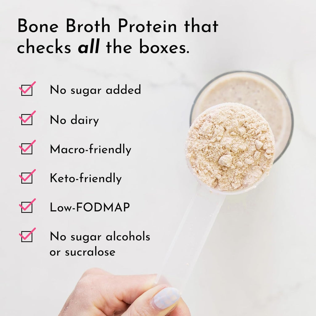 Bone Broth Protein Powder – French Vanilla | 15 Servings | 21 g Grass-Fed Protein per Serving | Dairy-Free | Collagen for Gut, Skin & Joint Support | Made with Real Food Ingredients
