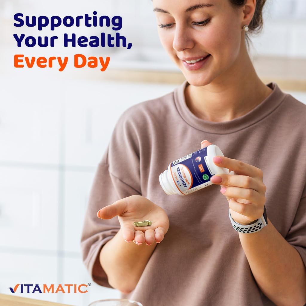 Vitamatic Fenugreek Capsules Extra Strength 3000 mg Equivalent Per Serving (from 10:1 Extract 300 mg) - Trigonella Foenum-Graecum - Methi Seeds Powder Pills - 320 Vegetarian Capsules