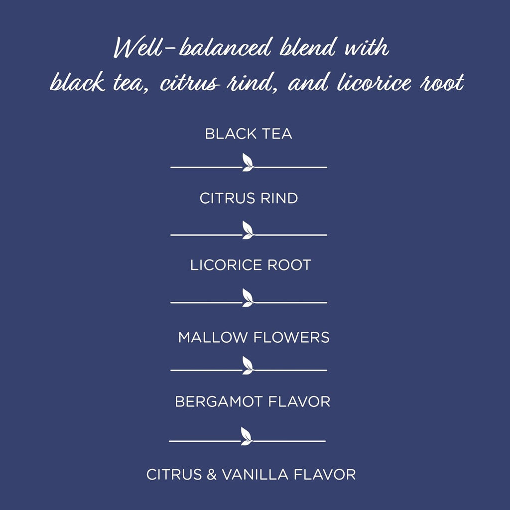 The Tea Spot Earl of Grey Black Tea with Citrus for Energy | Blend of Black Tea, Citrus Root, Mallow Flowers, Bergamot, Citrus and Vanilla Flavoring | 15 Tea Bags