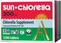 Sun Chlorella 200 mg Green Algae Superfood Supplement - Pulverized Cell Wall - Chlorophyll, CGF, Active B12, Iron, Protein - Non-GMO - 1500 Tablets