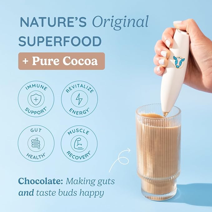WONDERCOW Colostrum Supplement Powder for Gut Health, Immune Support, Muscle Recovery & Wellness | Natural IgG Pure Whole Bovine Colostrum Superfood, Chocolate, 60 Servings