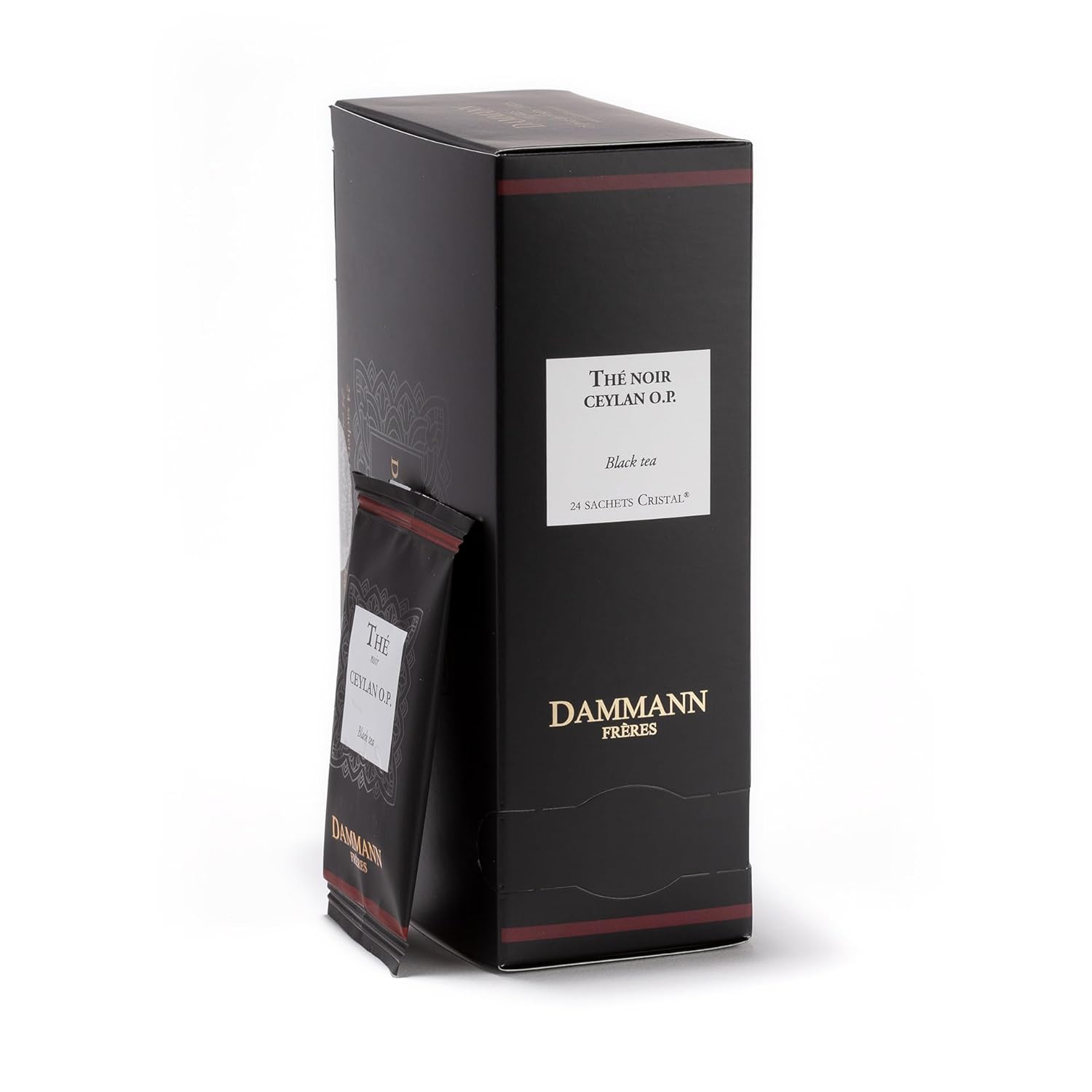 Dammann Freres Satchets, Ceylan O.P. Tea Bags, Premium Gourmet French Black Tea, Individually Wrapped, 24 Count (Single Pack)