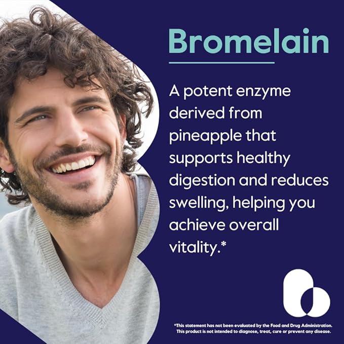 Bromelain 500mg (2400 GDU/Gram) (120 Vegetarian Capsules) - No Stearates - Vegan - No Gelatin - No Silica - Non GMO - Gluten Free